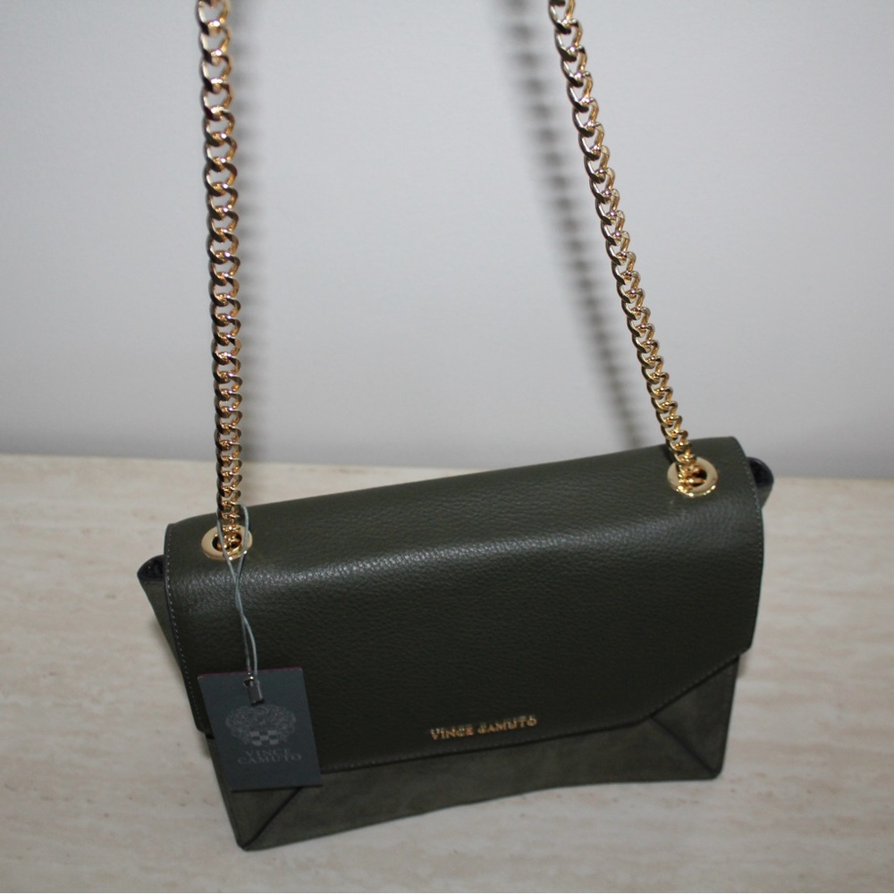 Vince Camuto Dark Moss Green Shoulder Bag Purse
